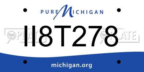 II8T278 Michigan License Plate