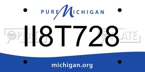 II8T728 Michigan License Plate