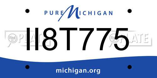 II8T775 Michigan License Plate