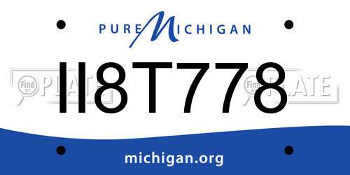 II8T778 Michigan License Plate