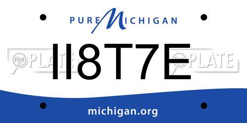 II8T7E Michigan License Plate
