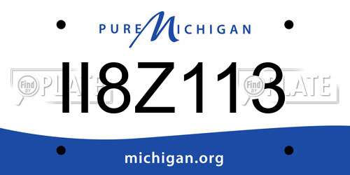 II8Z113 Michigan License Plate