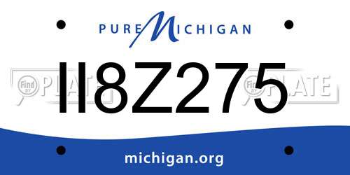 II8Z275 Michigan License Plate