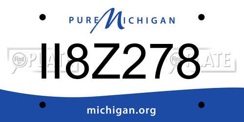II8Z278 Michigan License Plate