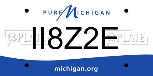 II8Z2E Michigan License Plate
