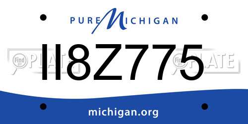 II8Z775 Michigan License Plate