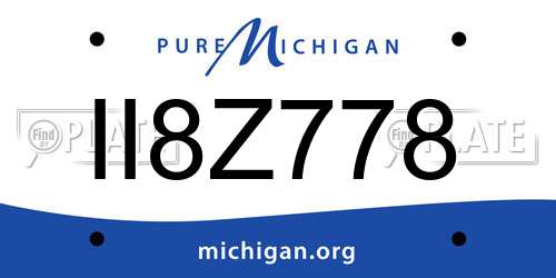 II8Z778 Michigan License Plate