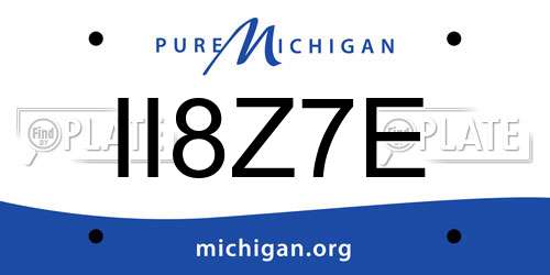 II8Z7E Michigan License Plate