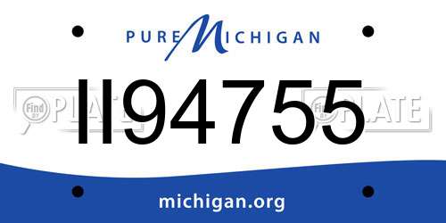 II94755 Michigan License Plate