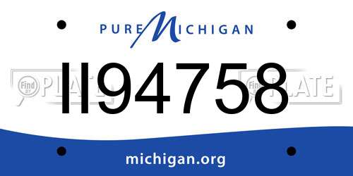 II94758 Michigan License Plate