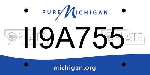 II9A755 Michigan License Plate