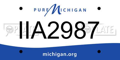 IIA2987 Michigan License Plate