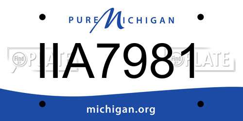 IIA7981 Michigan License Plate