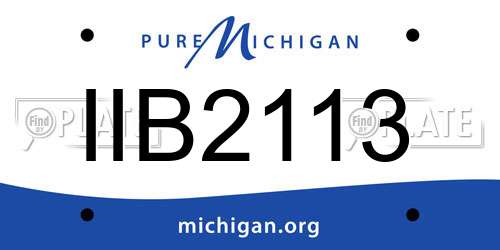 IIB2113 Michigan License Plate