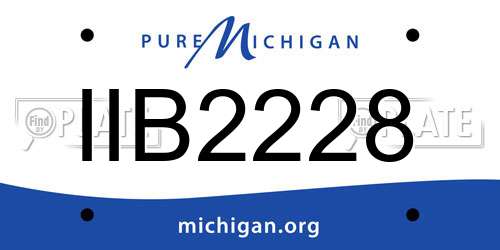 IIB2228 Michigan License Plate