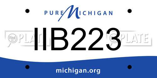 IIB223 Michigan License Plate