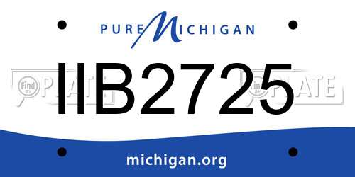 IIB2725 Michigan License Plate