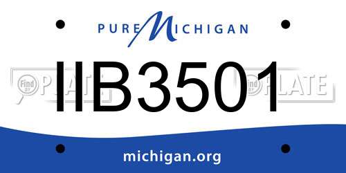 IIB3501 Michigan License Plate