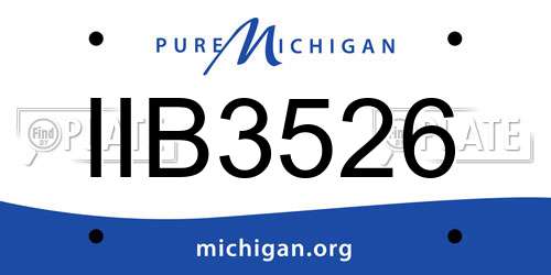 IIB3526 Michigan License Plate