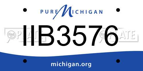 IIB3576 Michigan License Plate