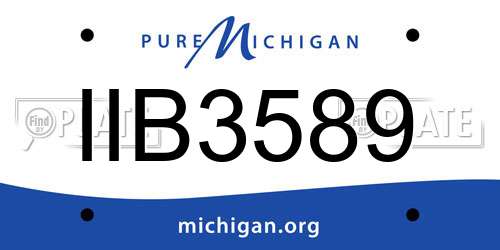 IIB3589 Michigan License Plate