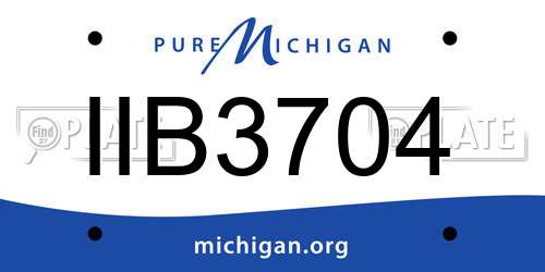 IIB3704 Michigan License Plate