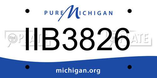 IIB3826 Michigan License Plate