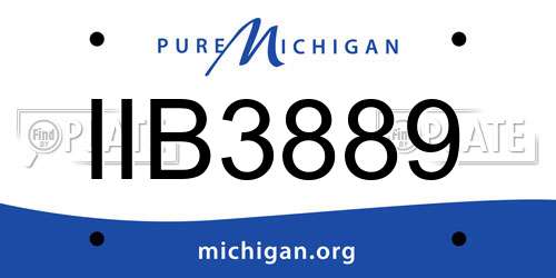 IIB3889 Michigan License Plate