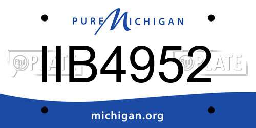 IIB4952 Michigan License Plate