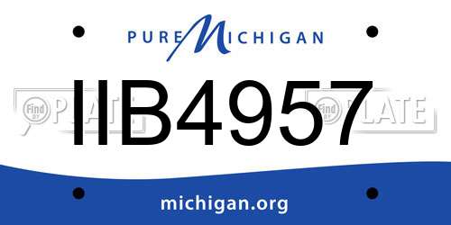 IIB4957 Michigan License Plate