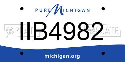 IIB4982 Michigan License Plate