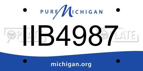 IIB4987 Michigan License Plate