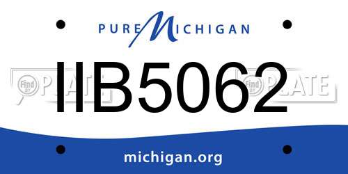 IIB5062 Michigan License Plate
