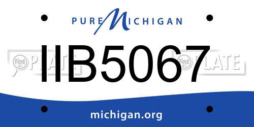 IIB5067 Michigan License Plate