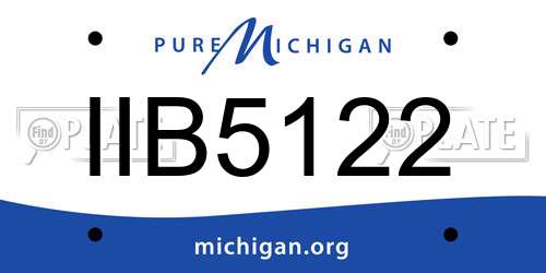 IIB5122 Michigan License Plate