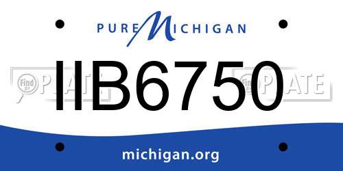 IIB6750 Michigan License Plate