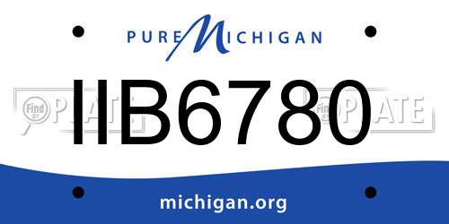 IIB6780 Michigan License Plate
