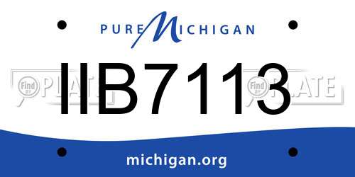 IIB7113 Michigan License Plate