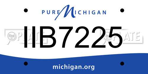 IIB7225 Michigan License Plate