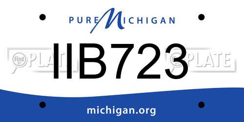IIB723 Michigan License Plate