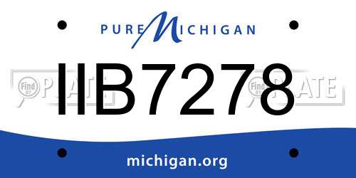 IIB7278 Michigan License Plate