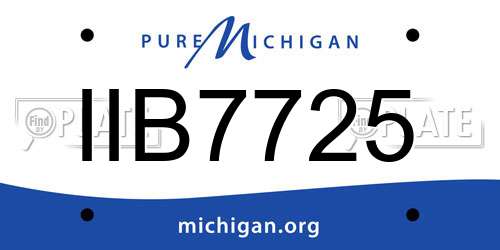 IIB7725 Michigan License Plate