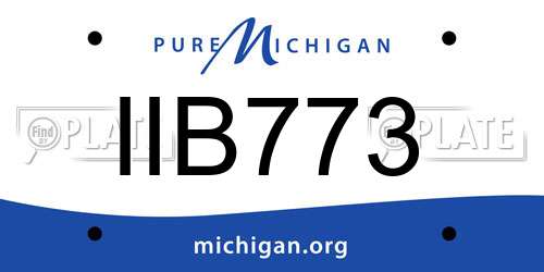 IIB773 Michigan License Plate