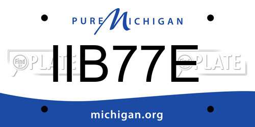 IIB77E Michigan License Plate