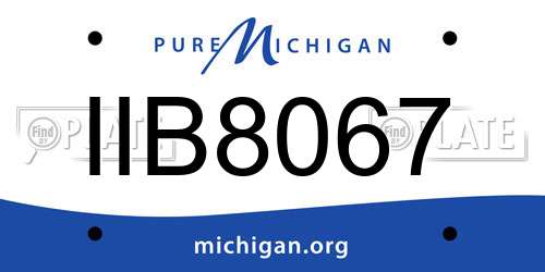 IIB8067 Michigan License Plate