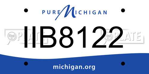 IIB8122 Michigan License Plate
