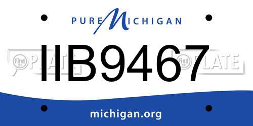 IIB9467 Michigan License Plate