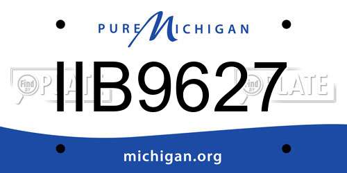 IIB9627 Michigan License Plate