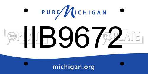 IIB9672 Michigan License Plate