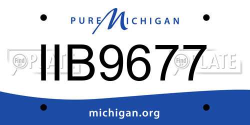 IIB9677 Michigan License Plate